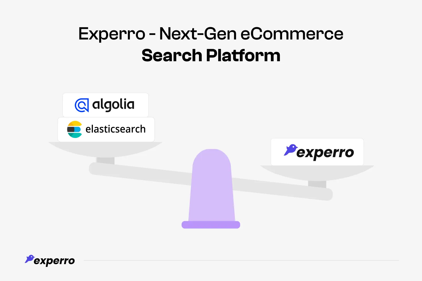 A comparison image proving that Experro is better than Algolia and Elasticsearch A comparison image proving that Experro is better than Algolia and Elasticsearch