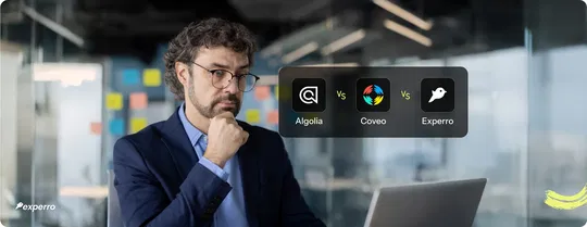 Algolia vs Coveo vs Experro comparison