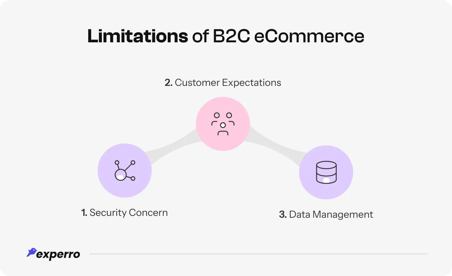 An infographic showing the Limitations of B2C eCommerce