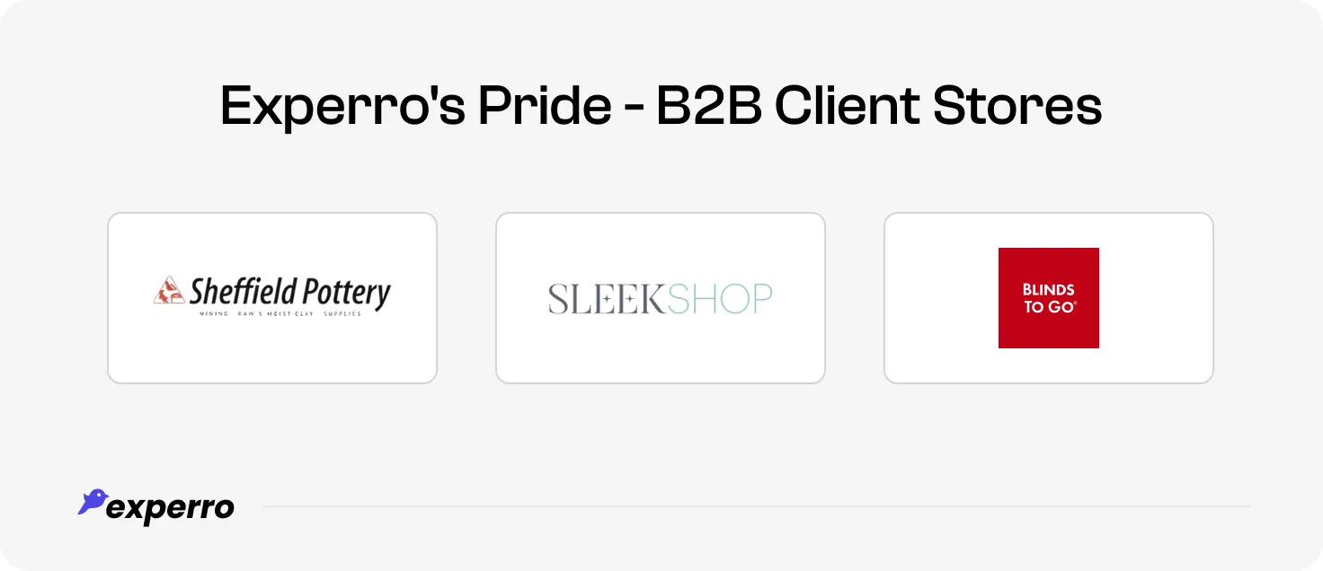 B2B live client stores using Experro platform B2B live client stores using Experro platform