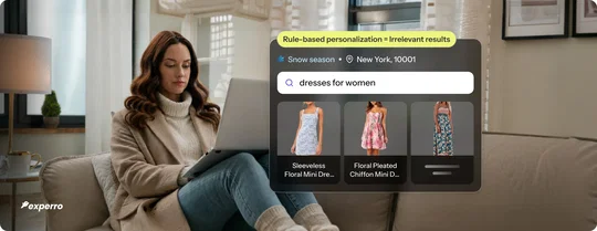 Banner of a blog by Experro on Why rule-based personalization not apt for today