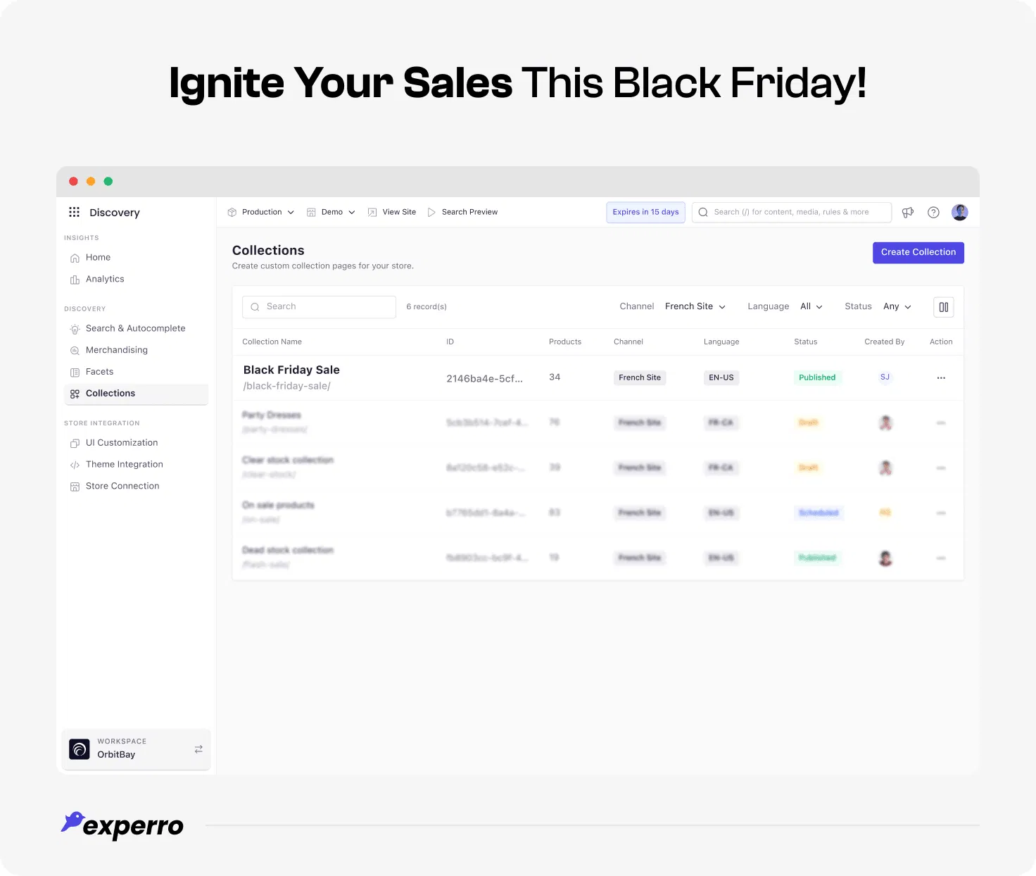 Black Friday Sale Collection promotion with Experro Black Friday Sale Collection promotion with Experro
