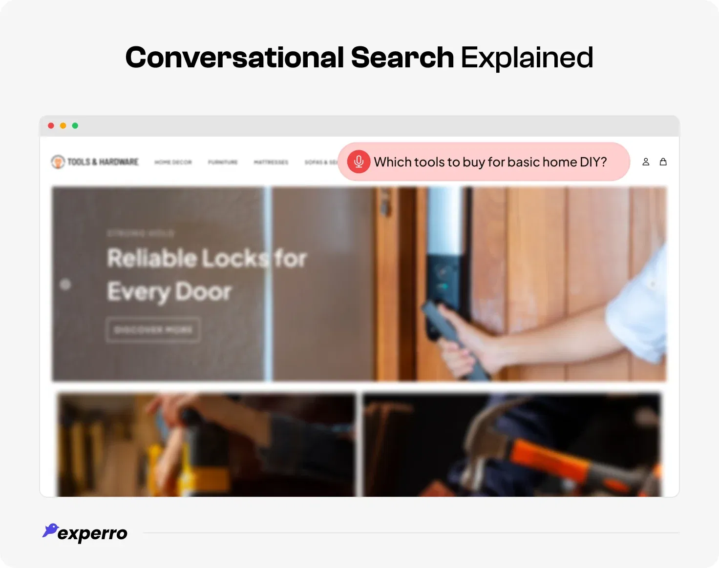 Conversational Search explained with a demo hardware tools e-store Conversational Search explained with a demo hardware tools e-store