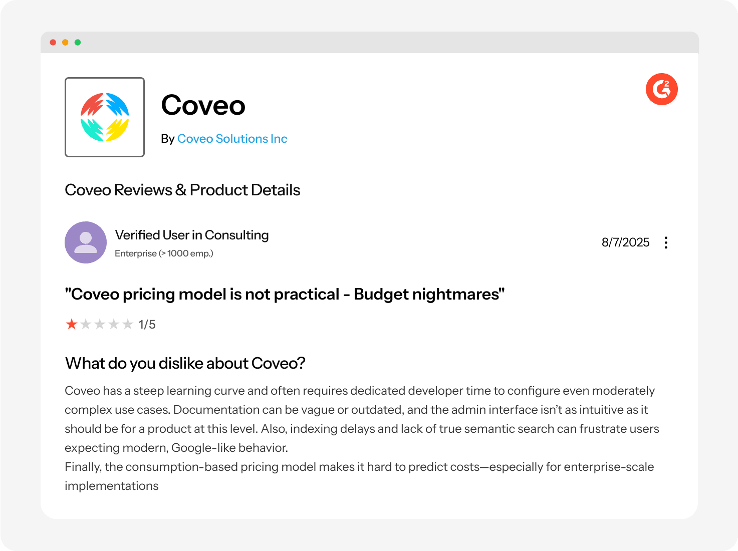 Coveo User Review Coveo User Review