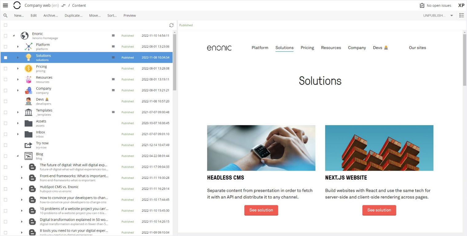 Enonic Headless CMS