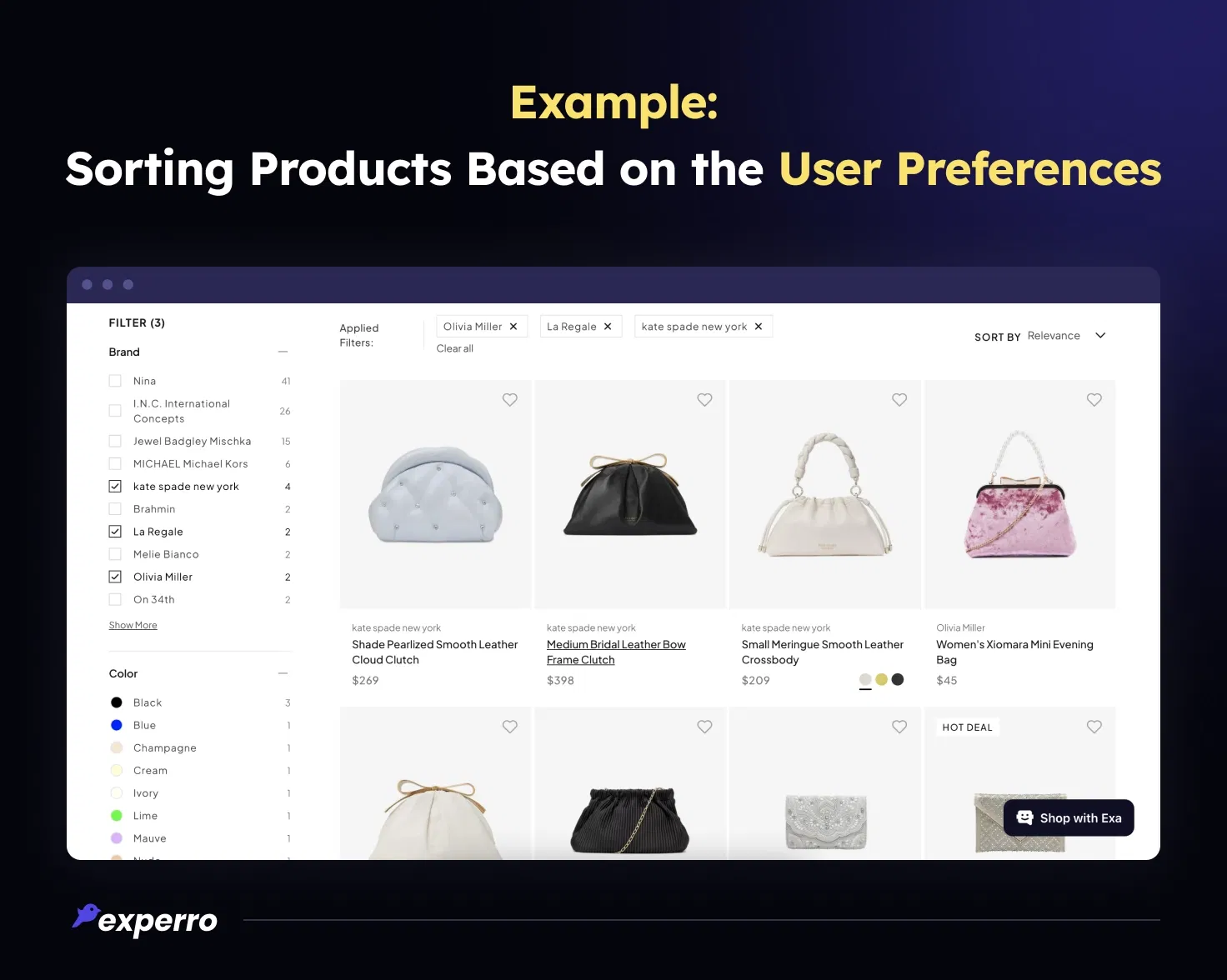 Example of Sorting Products Based on the User Preferences Example of Sorting Products Based on the User Preferences