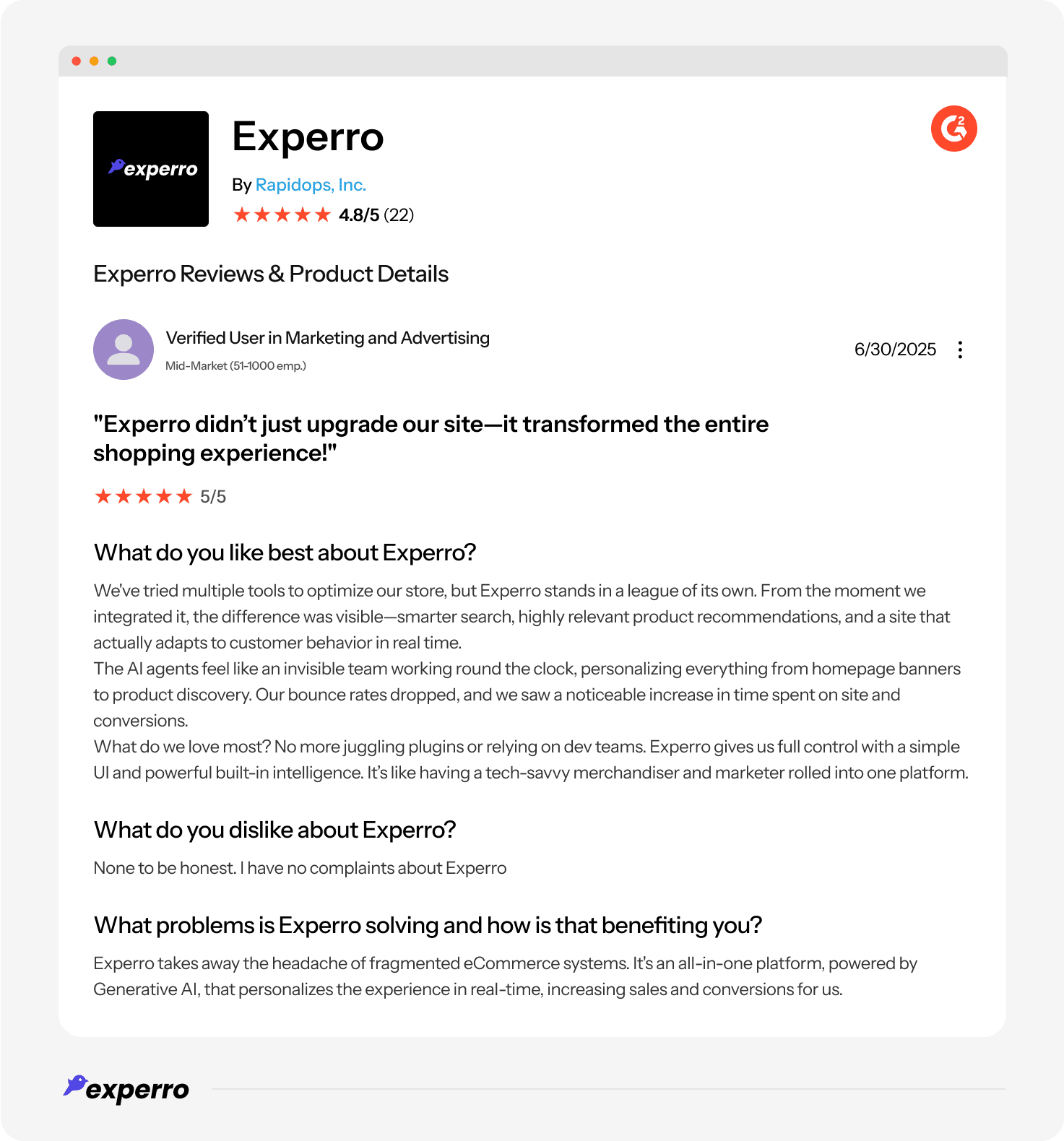 Experro User Review Experro User Review