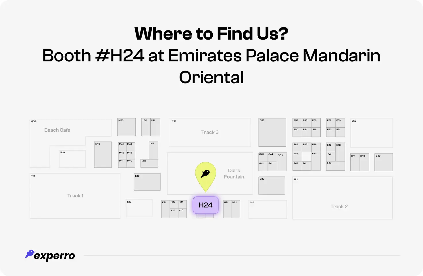 Floor layout of Experro booth at Shoptalk Luxe in Abu Dhabi