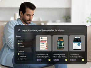 Gen AI Search core capability of Experro in healthcare, wellness, nutrition eCommerce