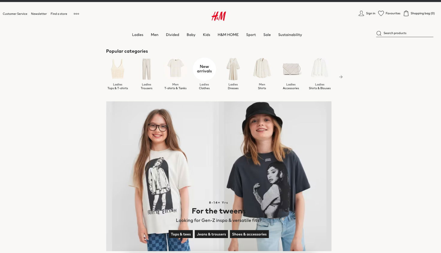 H&M Landing Page H&M Landing Page
