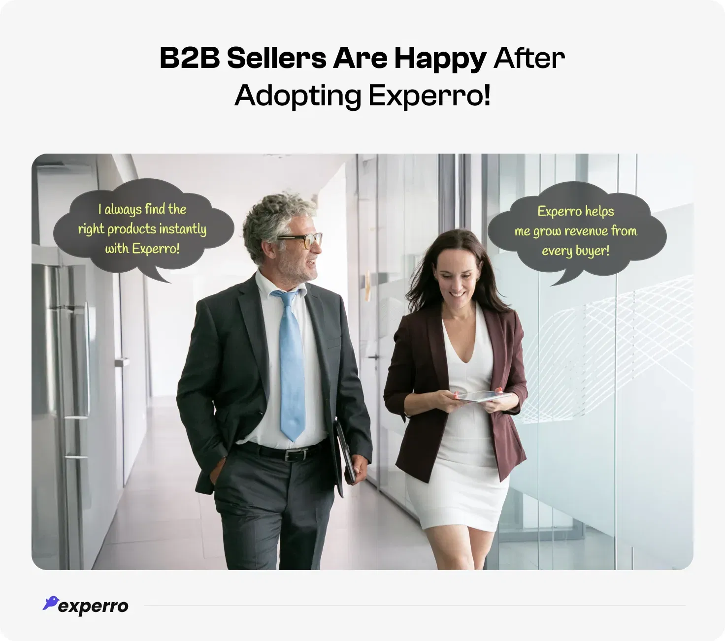 Happy B2B Sellers Using Experro Happy B2B Sellers Using Experro