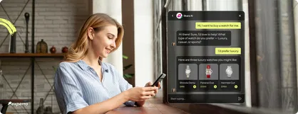 Hero image of the Conversational Search blog explaining a chat example Hero image of the Conversational Search blog explaining a chat example