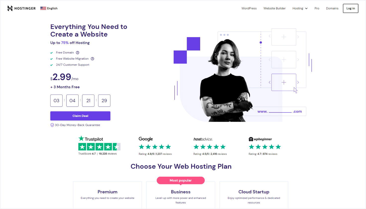Hostinger Drag and Drop Website Builder
