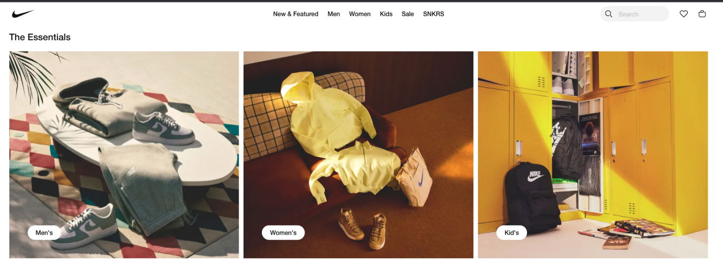 Nike Essentials Landing Page Nike Essentials Landing Page