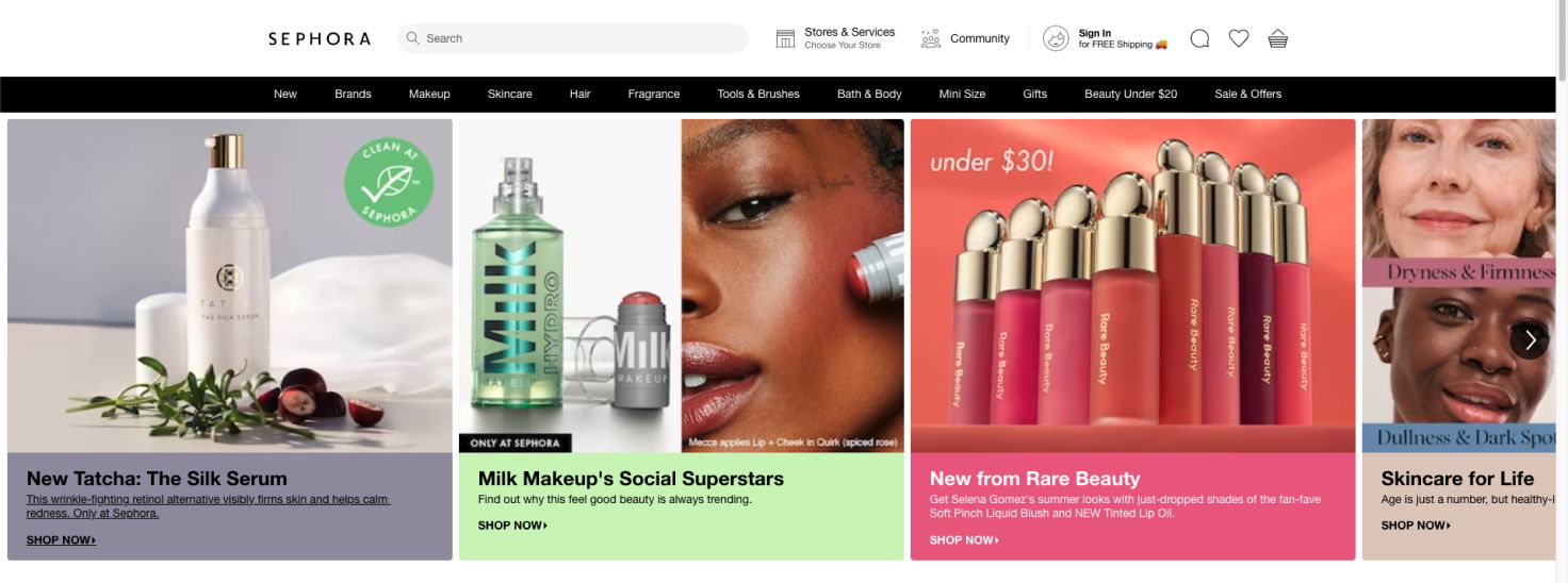 Sephora Landing Page Sephora Landing Page