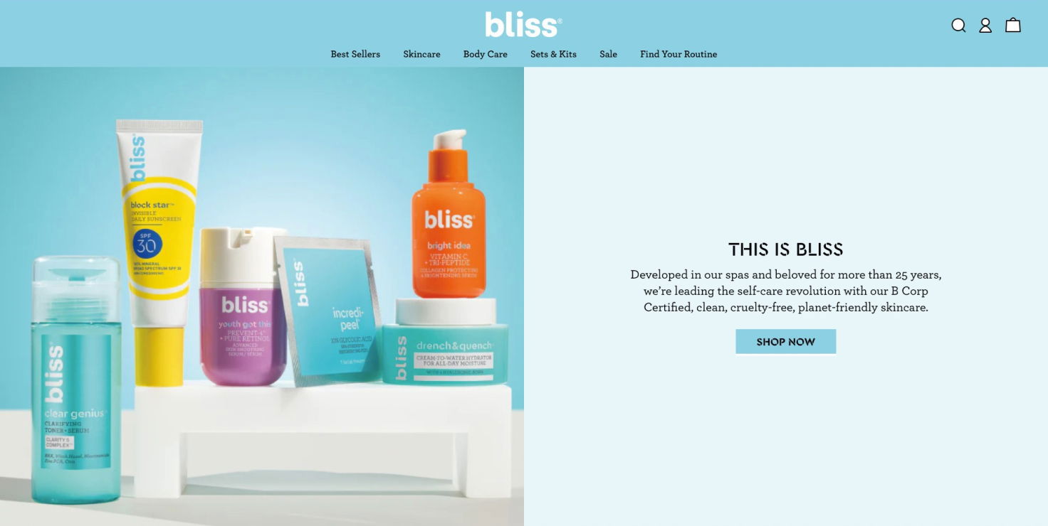 Bliss Landing Page Bliss Landing Page