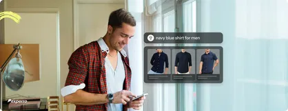Multimodal search through text, image, and voice search queries showing accurate results Multimodal search through text, image, and voice search queries showing accurate results