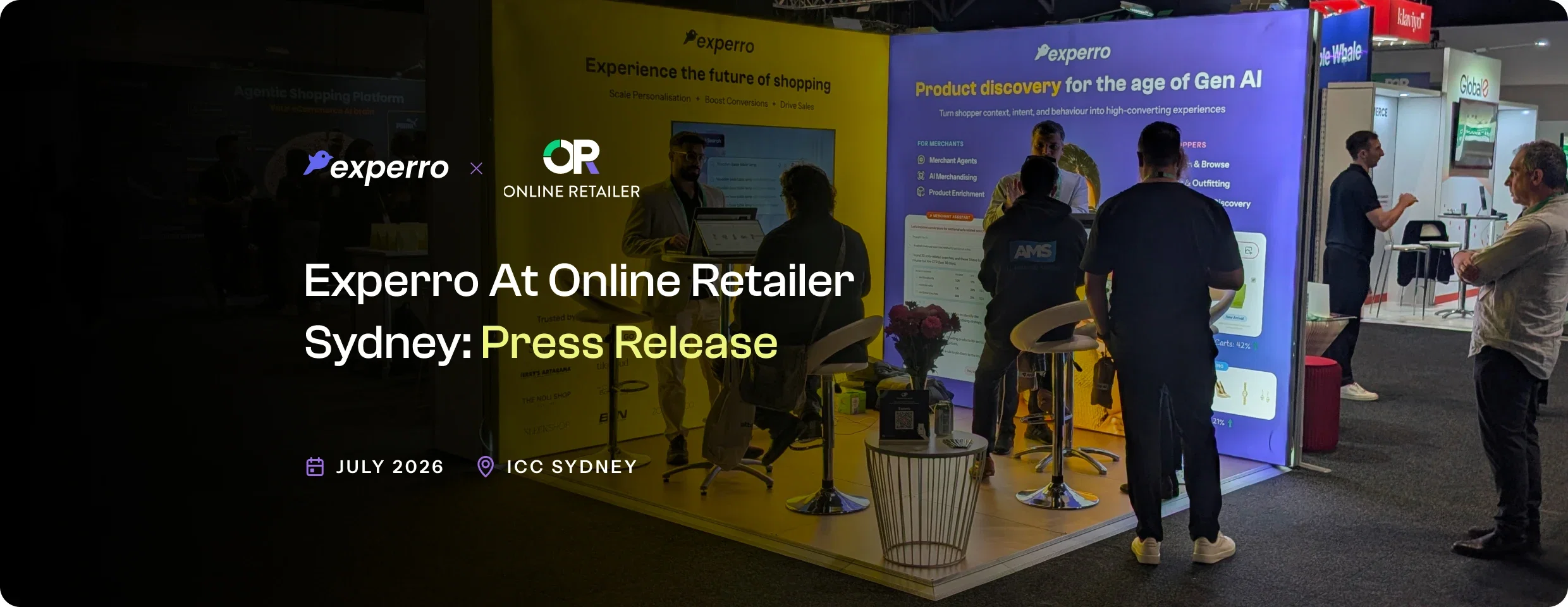 press release banner by Experro on Online Retailer Sydney event experience