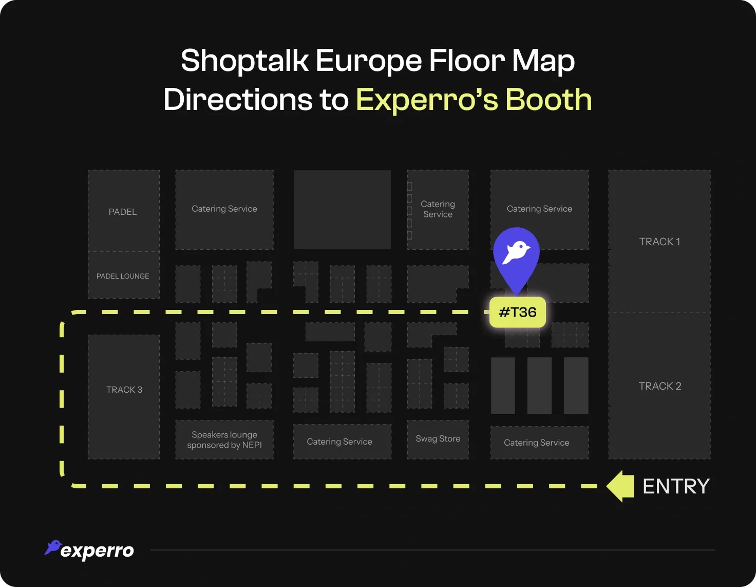 Shoptalk Europe event floor map to find Experro booth
