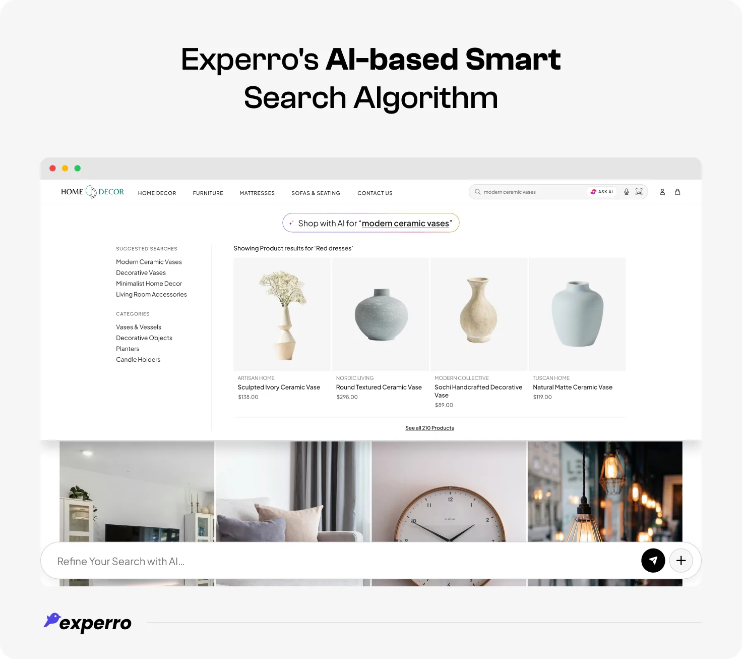 Smart AI-based product Search Algorithm working in Experro