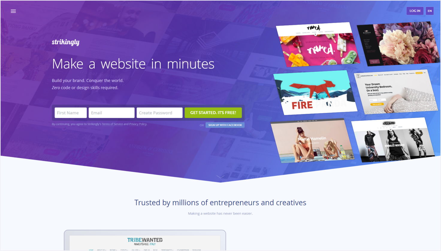 Strikingly Drag and Drop Website Builder