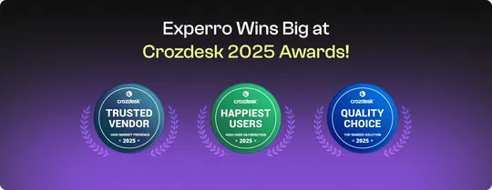 Three Badge Achievements of Experro On Crozdesk 2025