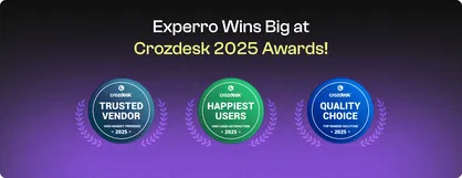 Three Badge Achievements of Experro On Crozdesk 2025